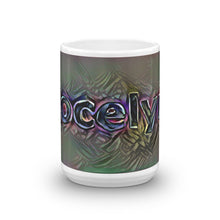 Load image into Gallery viewer, Jocelyn Mug Dark Rainbow 15oz front view