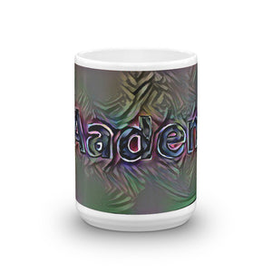 Aaden Mug Dark Rainbow 15oz front view