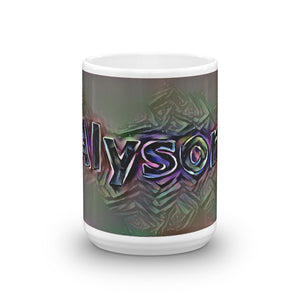 Alyson Mug Dark Rainbow 15oz front view