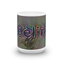 Load image into Gallery viewer, Adeline Mug Dark Rainbow 15oz front view