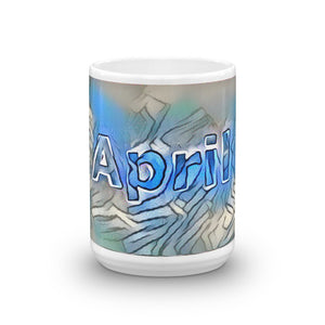 April Mug Liquescent Icecap 15oz front view