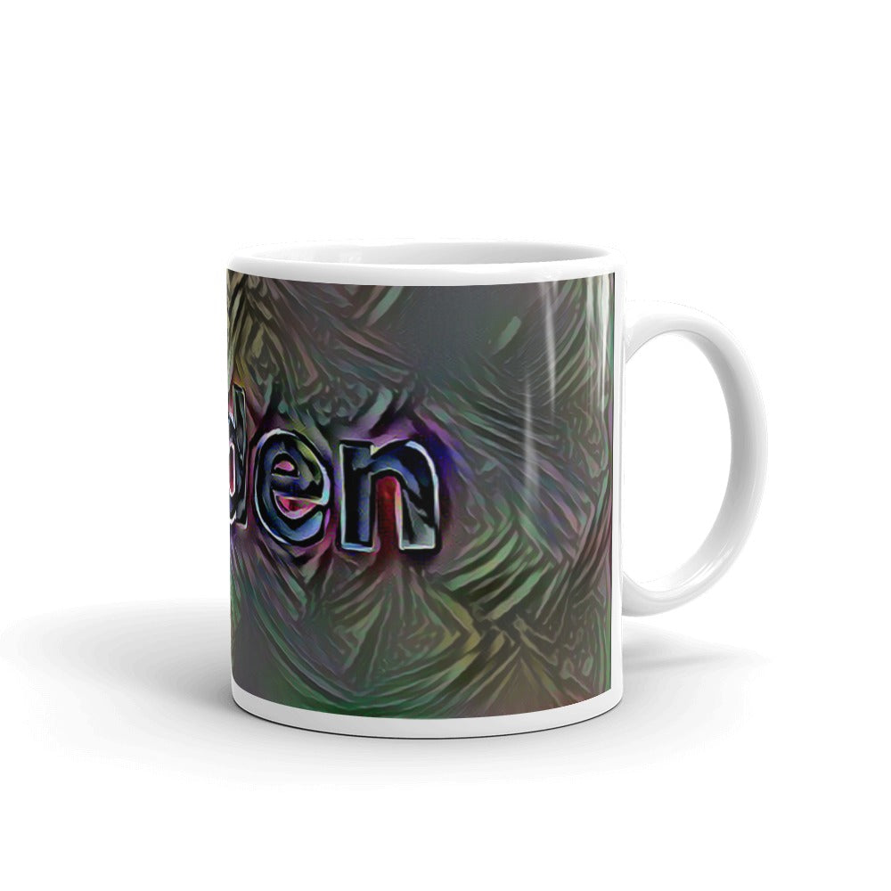 Aaden Mug Dark Rainbow 10oz left view