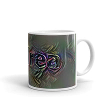 Load image into Gallery viewer, Andrea Mug Dark Rainbow 10oz left view