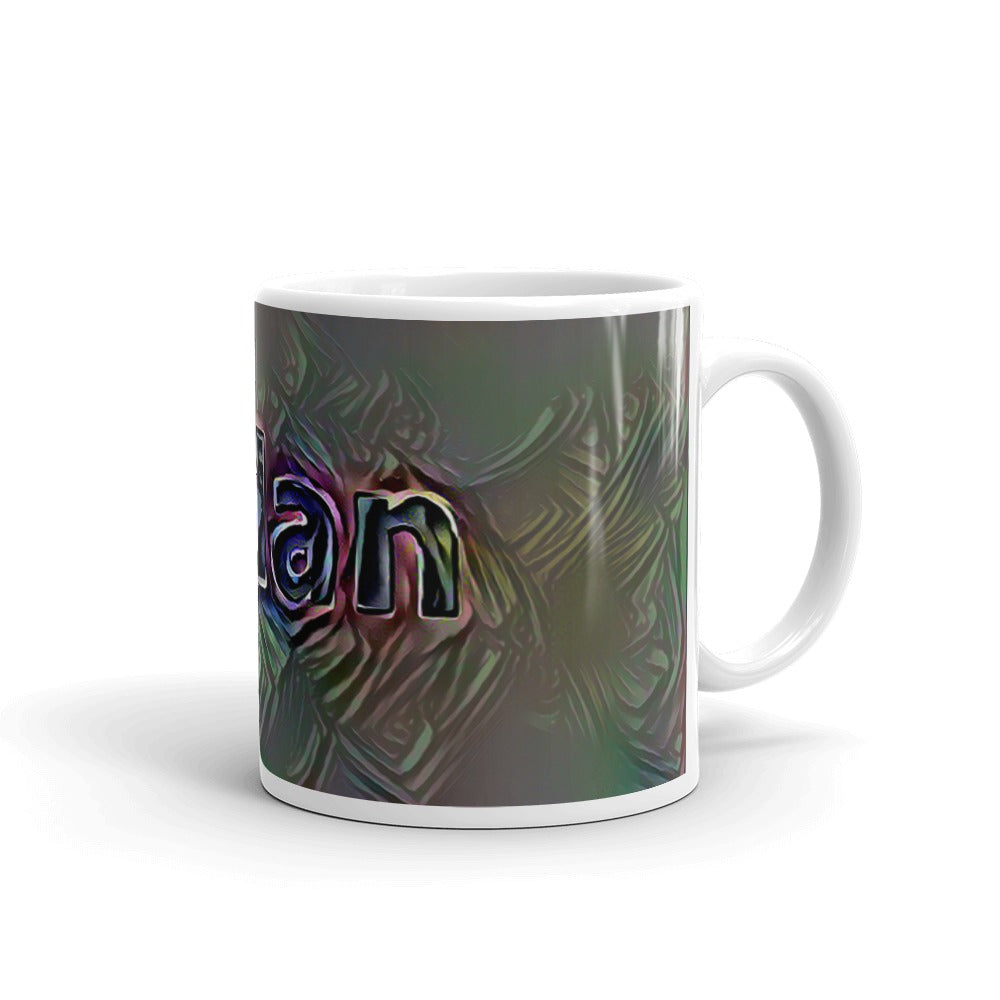 Aidan Mug Dark Rainbow 10oz left view