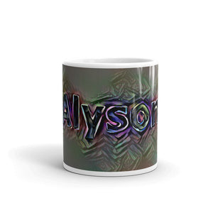 Alyson Mug Dark Rainbow 10oz front view