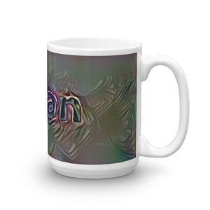 Aidan Mug Dark Rainbow 15oz left view