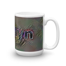 Load image into Gallery viewer, Jocelyn Mug Dark Rainbow 15oz left view