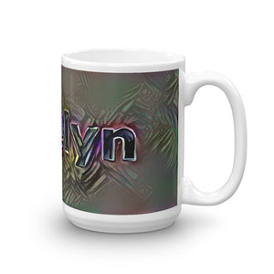 Jocelyn Mug Dark Rainbow 15oz left view