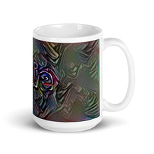 Load image into Gallery viewer, Allie Mug Dark Rainbow 15oz left view