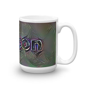 Allyson Mug Dark Rainbow 15oz left view