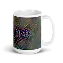 Load image into Gallery viewer, Amina Mug Dark Rainbow 15oz left view