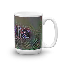 Load image into Gallery viewer, Amalia Mug Dark Rainbow 15oz left view